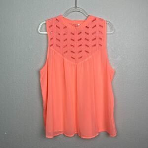 MARISOL Bright Pink Neon Sheer Tank Size XL
